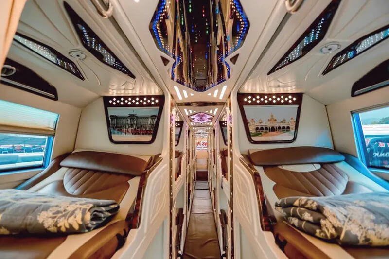 Private Sleeping Bus by Mikey Ha Giang to get to Cao Bang from Hanoi